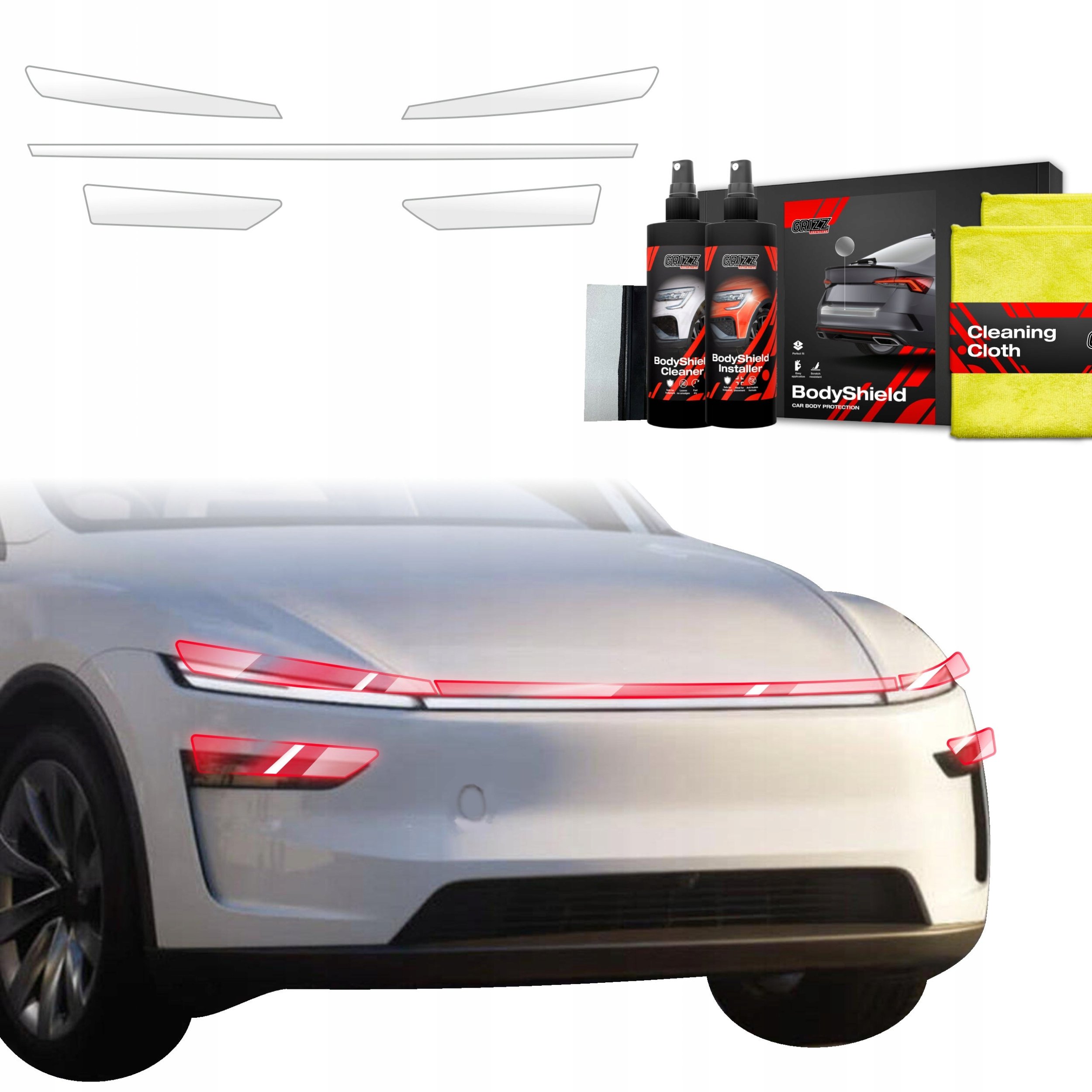 GrizzGlass  lampy GrizzGlass BodyShield do Tesla